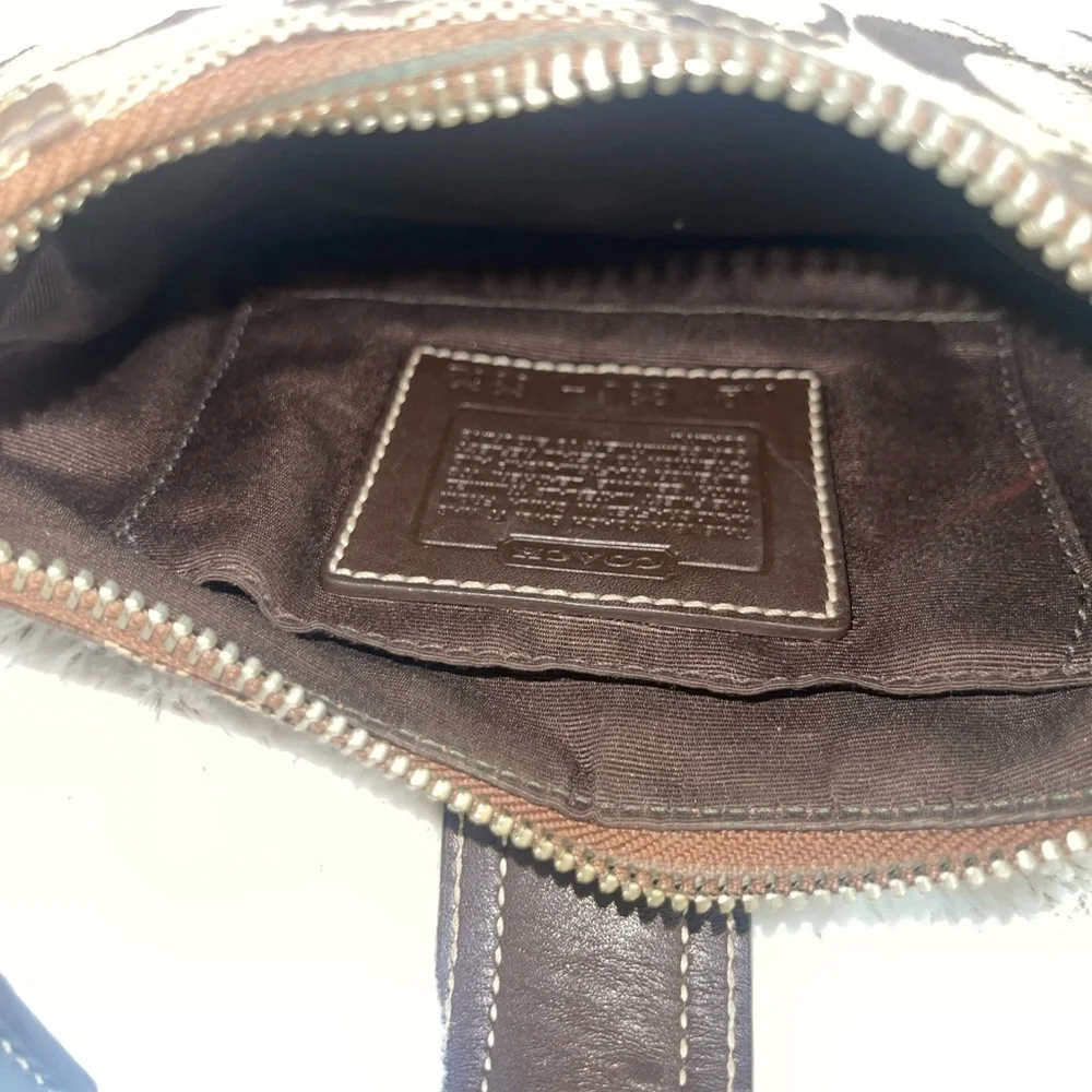 Coach Brown Shoulder Bag with Leather Trim - Picture 6 of 10